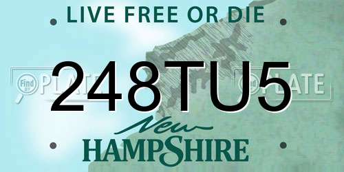248TU5 New Hampshire License Plate