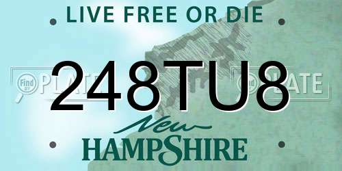 248TU8 New Hampshire License Plate