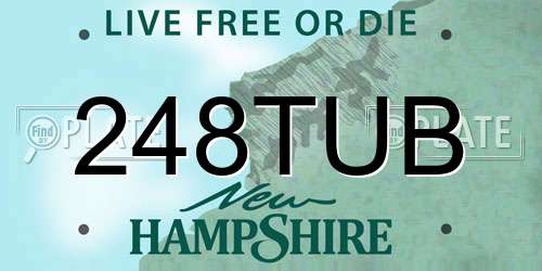 248TUB New Hampshire License Plate