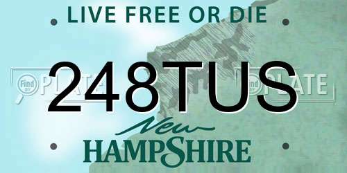 248TUS New Hampshire License Plate