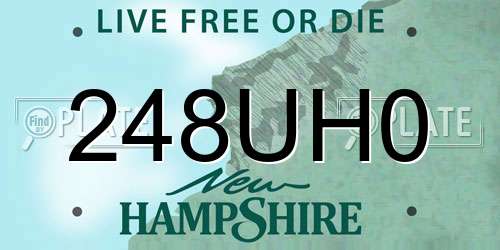 248UH0 New Hampshire License Plate