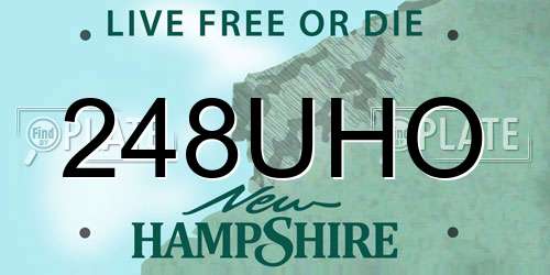 248UHO New Hampshire License Plate