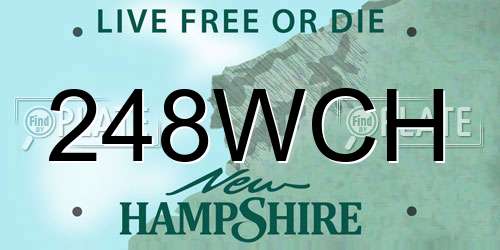 248WCH New Hampshire License Plate