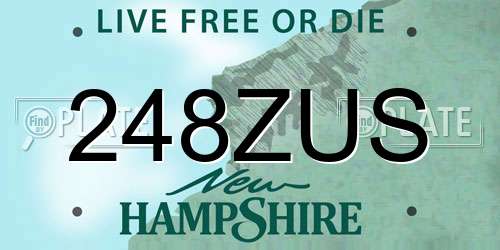 248ZUS New Hampshire License Plate
