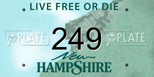 249 New Hampshire License Plate