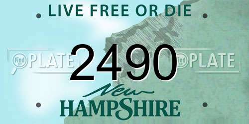2490 New Hampshire License Plate