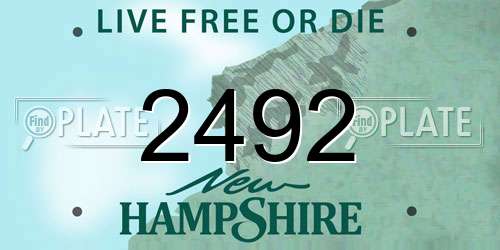 2492 New Hampshire License Plate