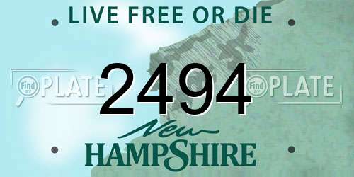 2494 New Hampshire License Plate