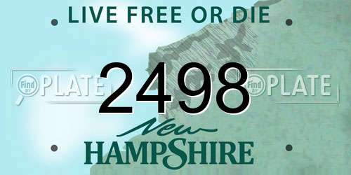 2498 New Hampshire License Plate