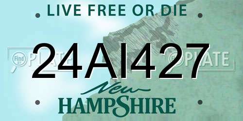 24AI427 New Hampshire License Plate