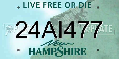 24AI477 New Hampshire License Plate