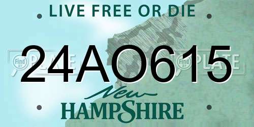 24AO615 New Hampshire License Plate
