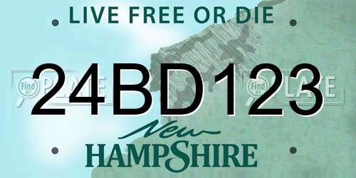 24BD123 New Hampshire License Plate