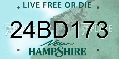 24BD173 New Hampshire License Plate