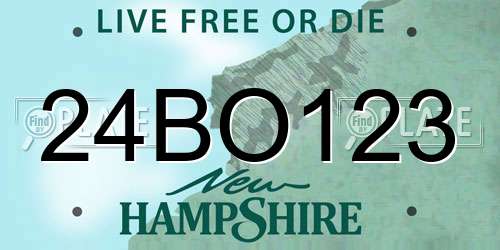 24BO123 New Hampshire License Plate