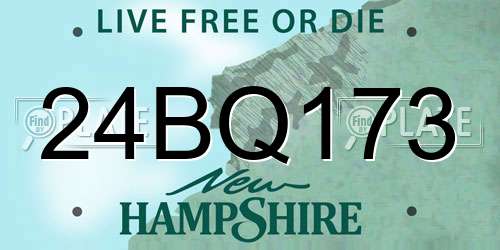 24BQ173 New Hampshire License Plate