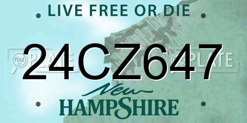 24CZ647 New Hampshire License Plate