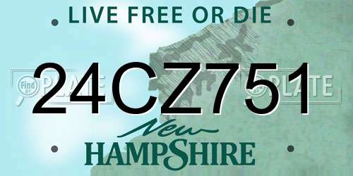 24CZ751 New Hampshire License Plate