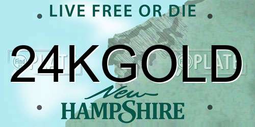 24KGOLD New Hampshire License Plate