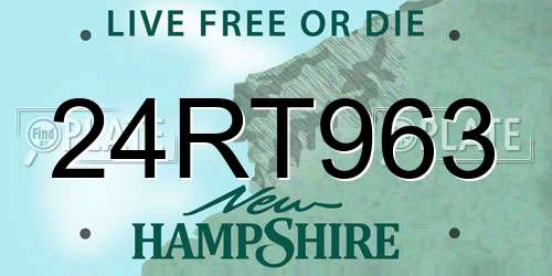 24RT963 New Hampshire License Plate