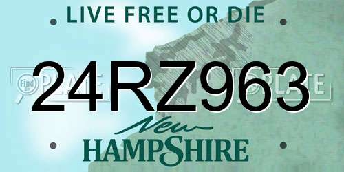 24RZ963 New Hampshire License Plate