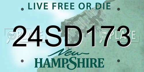24SD173 New Hampshire License Plate