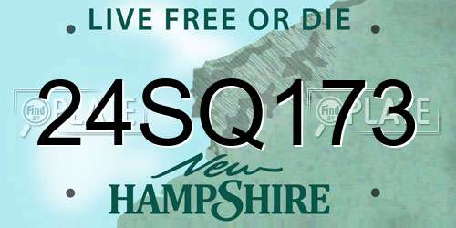 24SQ173 New Hampshire License Plate