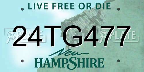 24TG477 New Hampshire License Plate