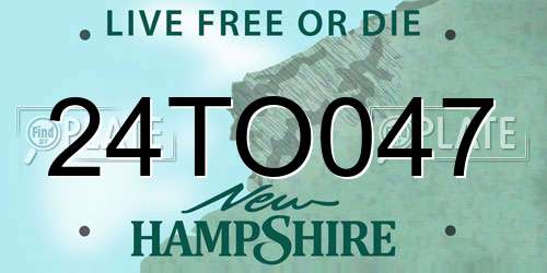24TO047 New Hampshire License Plate