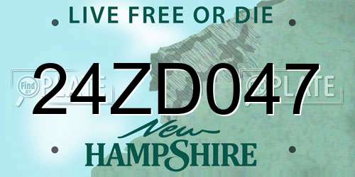 24ZD047 New Hampshire License Plate