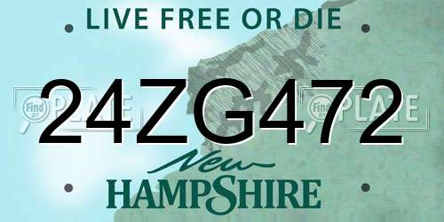 24ZG472 New Hampshire License Plate
