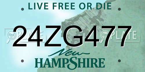 24ZG477 New Hampshire License Plate