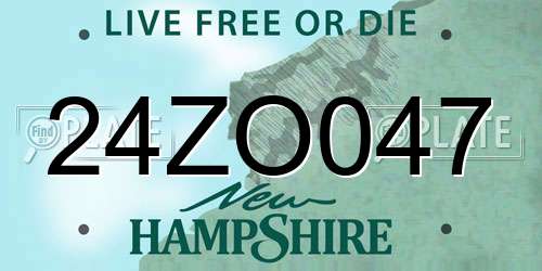 24ZO047 New Hampshire License Plate