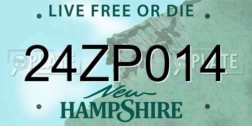 24ZP014 New Hampshire License Plate