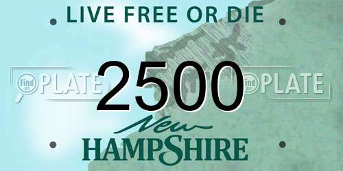 2500 New Hampshire License Plate