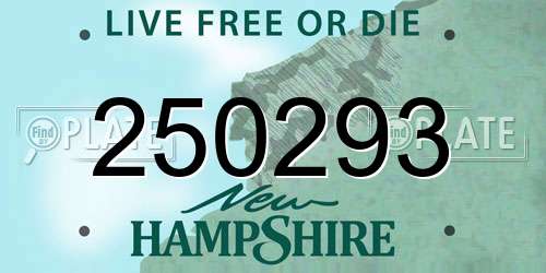 250293 New Hampshire License Plate