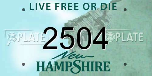 2504 New Hampshire License Plate