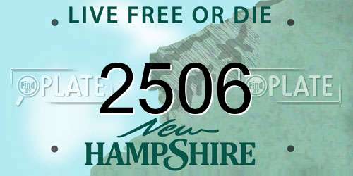 2506 New Hampshire License Plate