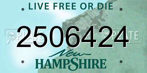 2506424 New Hampshire License Plate