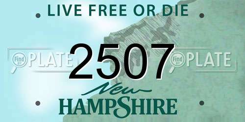 2507 New Hampshire License Plate
