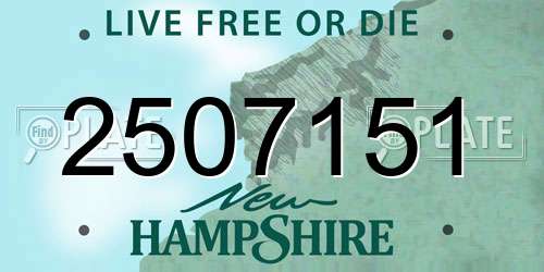 2507151 New Hampshire License Plate