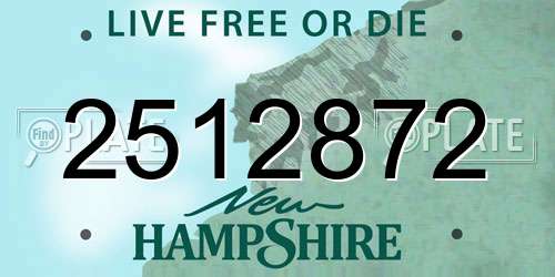 2512872 New Hampshire License Plate