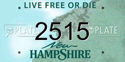 2515 New Hampshire License Plate