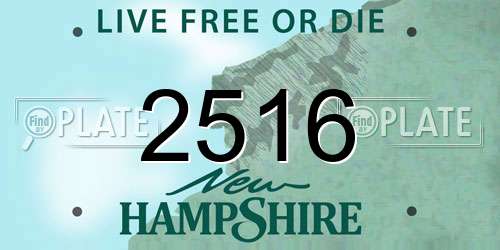 2516 New Hampshire License Plate