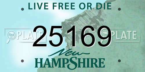 25169 New Hampshire License Plate