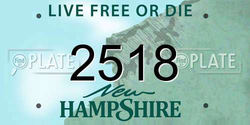 2518 New Hampshire License Plate