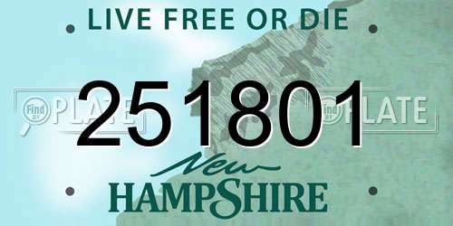 251801 New Hampshire License Plate