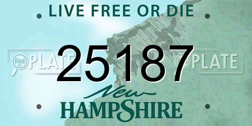 25187 New Hampshire License Plate