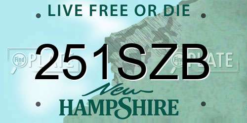251SZB New Hampshire License Plate