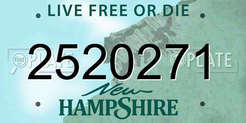2520271 New Hampshire License Plate